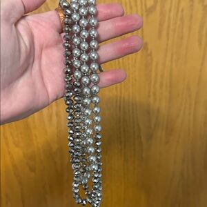 Silver and Gray Beaded Necklace